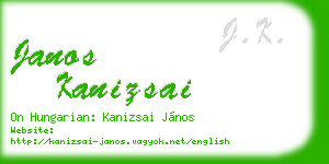 janos kanizsai business card